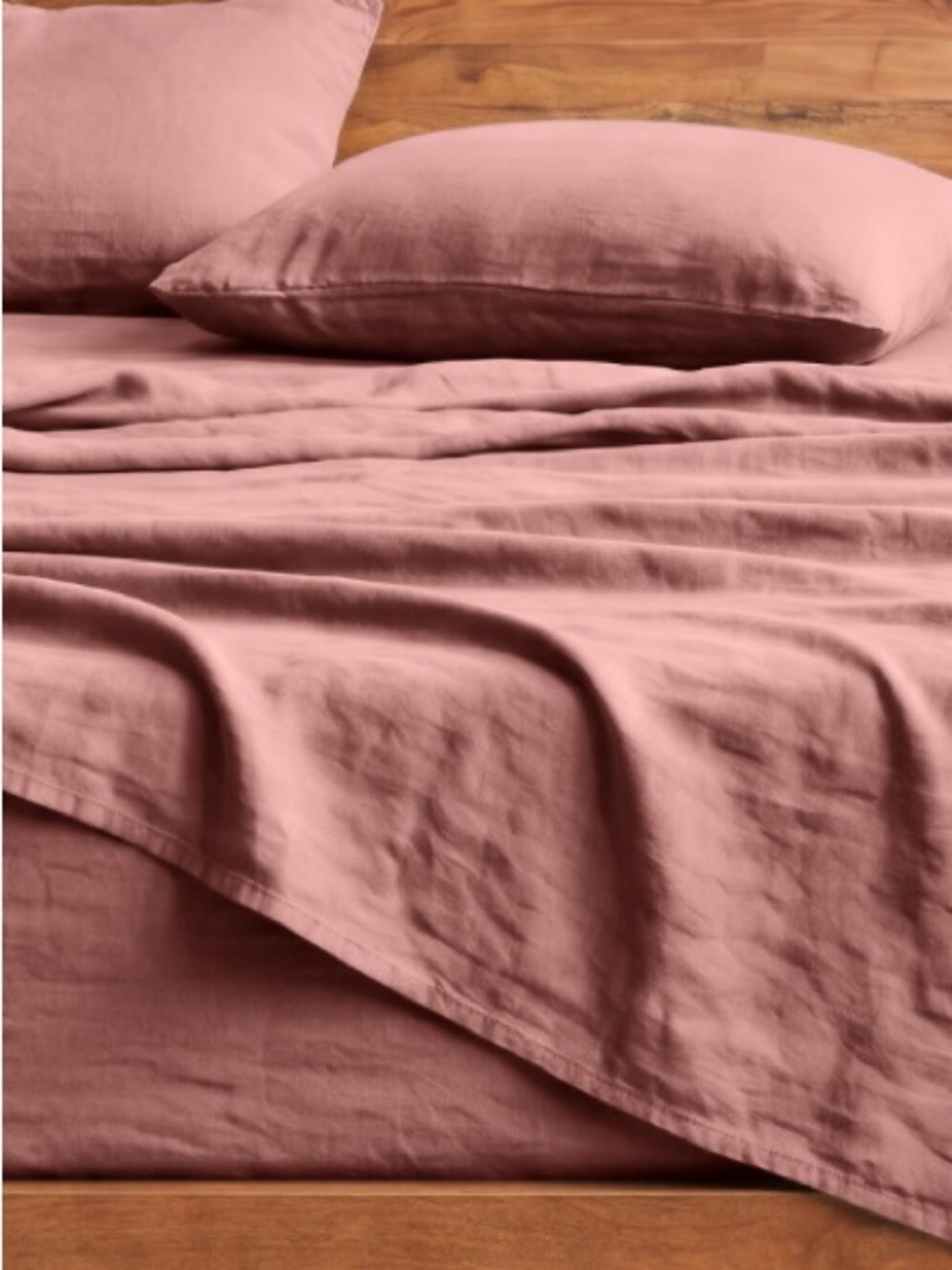 TWIN XL Sheet Set 100% Washed Microfiber - DUSTY ROSE - Picture 8 of 9